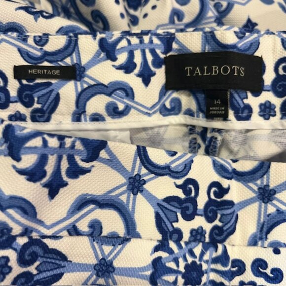 Talbots Blue & White Crop Pants Size 14 - Picture 8 of 8